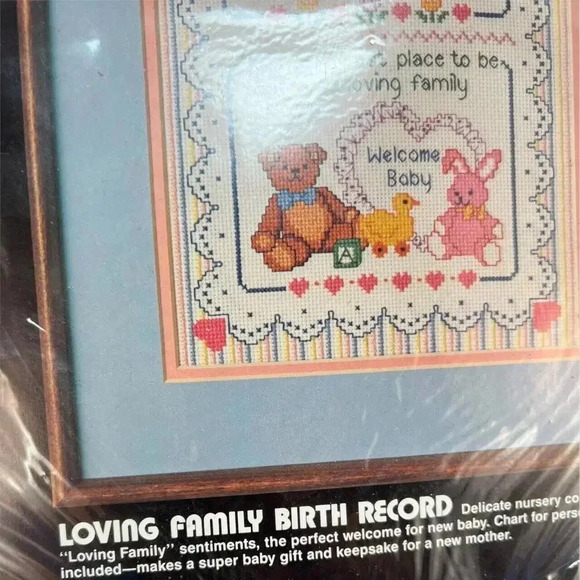 Lot of 2 Dimensions Counted Cross Stitch Vintage Loving Family Birth 80s 90s - Picture 3 of 9